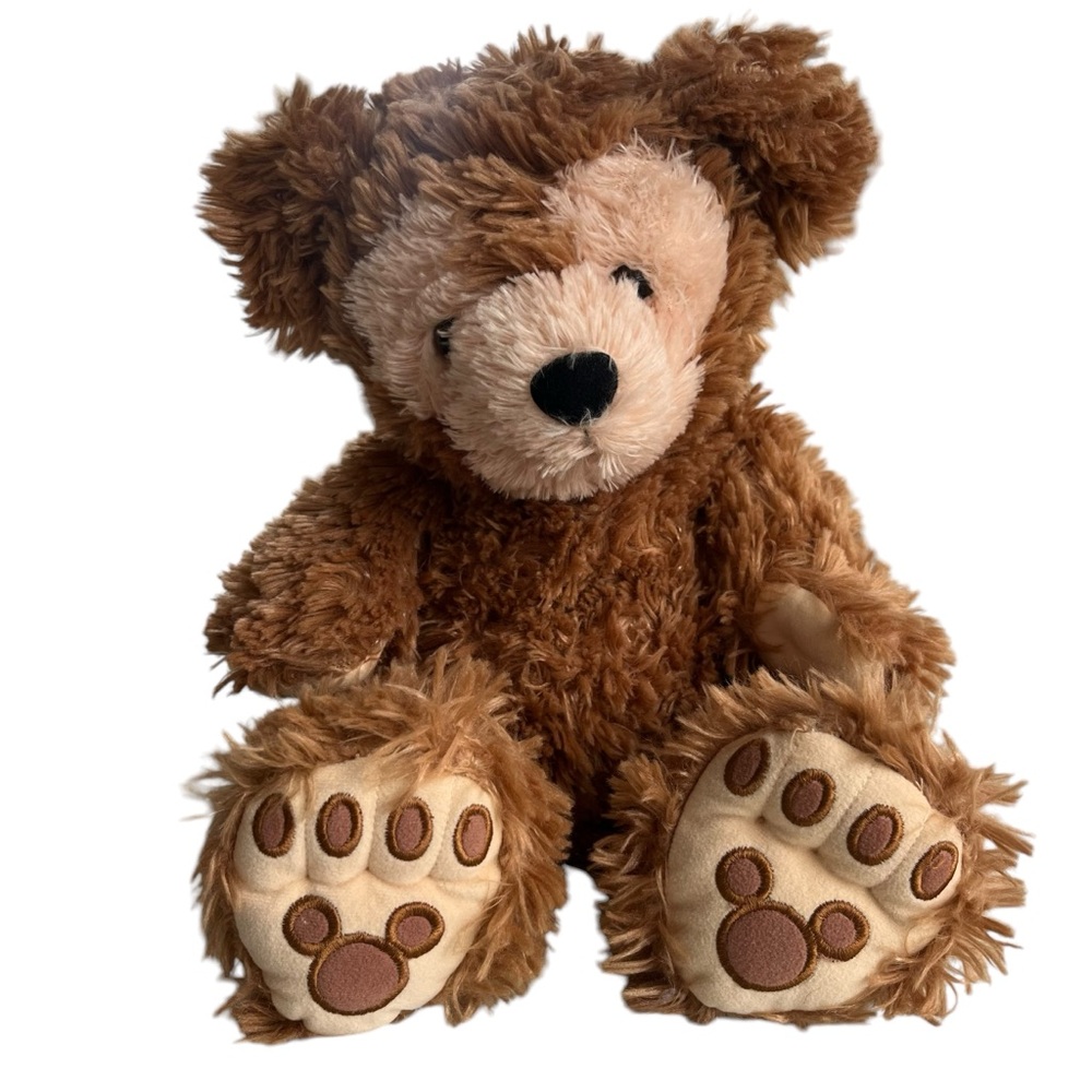 Disney Tan Hidden Mickey Face Pre Duffy Shaggy Plush Teddy Bear Disney World 17”